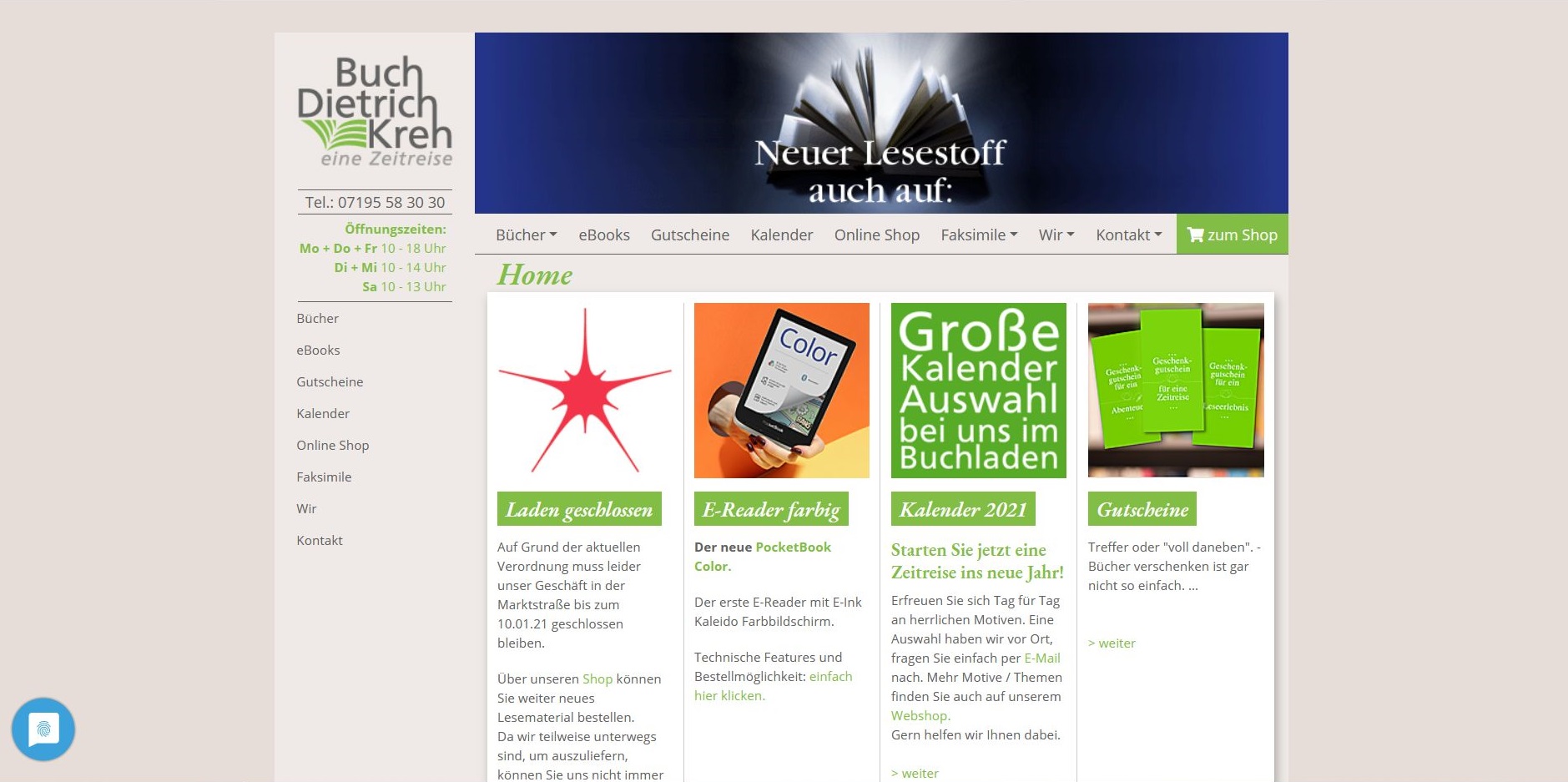 Buch Kreh Website in TYPO3 CMS - mit Anbindung an Händlershop